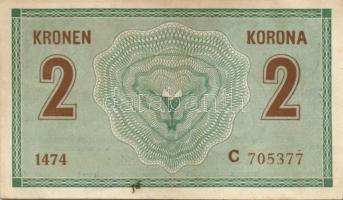 1914. 50K, 2K + 1916. 1K mindhárom román felülbélyegzéssel T:II,III+