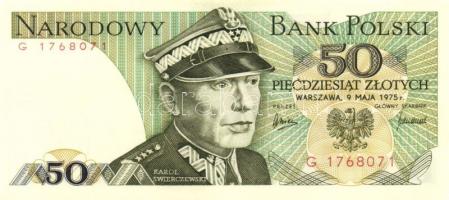 Lengyelország 1975. 50Zl "G" sorozat (4x) egymást követő sorszámmal T:I