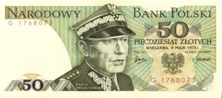 Lengyelország 1975. 50Zl "G" sorozat (4x) egymást követő sorszámmal T:I