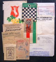 cca 1900-1940 11 darabos reklámtétel: reklámzacskók, számlák / advertisment lot