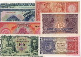 Csehszlovákia 1926-34 10K, 20K, 50K, 100K, 500K, 1000K, 1000K Teljes sor! "Specimen" az 1932/1000K kivételével (T:II) mind T:I R!