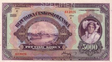 Csehszlovákia 1920 1000K  "Specimen"  T:I R!