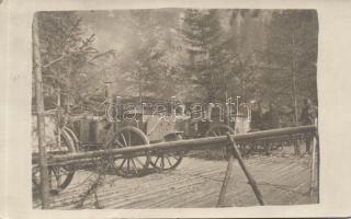 Military WWI Hungarian artillery unit in Pancsova, photo