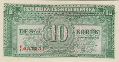 Csehszlovákia 1945 10K 3-as lyukasztással  T:I