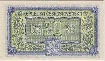 Csehszlovákia 1945 20K 3-as lyukasztással  T:I