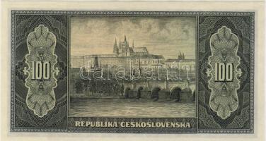 Csehszlovákia 1945 100K 3-as lyukasztással  T:I