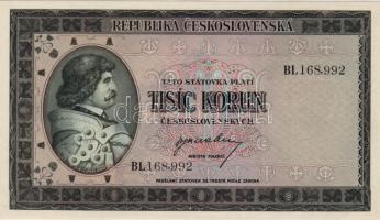 Csehszlovákia 1945 1000K 3-as lyukasztással  T:I