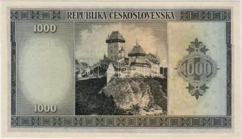 Csehszlovákia 1945 1000K 3-as lyukasztással  T:I