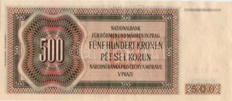 D.Reich/Cseh-Morva Protektorátus 1942 500K      (2.kiadás) "Specimen" lyukasztással T:I