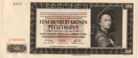 D.Reich/Cseh-Morva Protektorátus 1942 500K       "Specimen" lyukasztással T:I