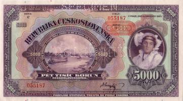 D.Reich/Cseh-Morva Protektorátus 1943 cseh 5000K piros felülnyomással "Specimen" lyukasztással T:I RR!!