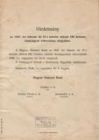 1947 MNB "Hirdetmény a 100Ft-os kibocsátásáról"