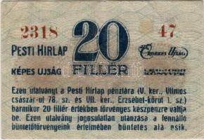 Dátum nélkül "Pesti Hírlap" 20f szükségpénz T:II