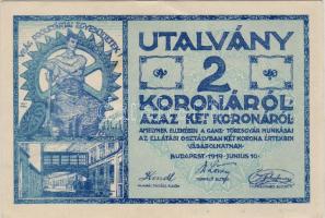 1919  "Ganz Törzsgyár" 2K szükségpénz T:I