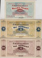 Dátum nélkül "Szt. Margit gyógyfürdő"  50f, 5K, 10K szükségpénz 3db T:I