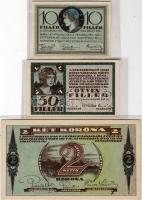 Dátum nélkül "Sokszorositó..." 10f, 50f, 2K, szükségpénz 3db T:I