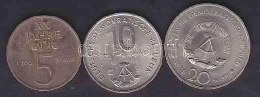 Németország/NDK 1969-1973. 5M, 10M, 20M T:2+,2