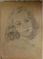 1954 Jelzés nélkül: 6 db ceruzarajz, Portrék, egy tájkép 24x35 cm