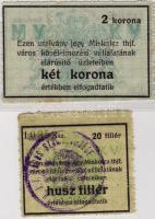 Dátum nélkül Miskolc 20f, 2K  szükségpénz 2db T:I