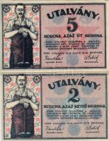 1919 "Schlick-Nicholson" 2K, 5K   szükségpénz 2db T:I