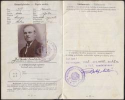 1938 Határszéli utiigazolvány határkerületbeli lakosok részére fényképpel. Csehszlovák határ / Passp...