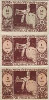 1921 "Uránia..." 50f, 1K, 2K, szükségpénz  3db T:I