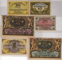 1920 "Metro..." 10f, 20f, 50f, 1K, 2K, 5K  szükségpénz  6db T:I