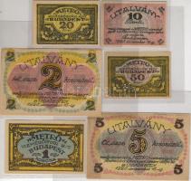 1920 "Metro..." 10f, 20f, 50f, 1K, 2K, 5K  szükségpénz  6db T:I