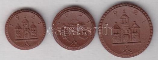 Német Birodalom/Weimari Köztársaság/Freiberg 1921. 25Pf, 50Pf, 1M porcelán szükségpénzek T:1
