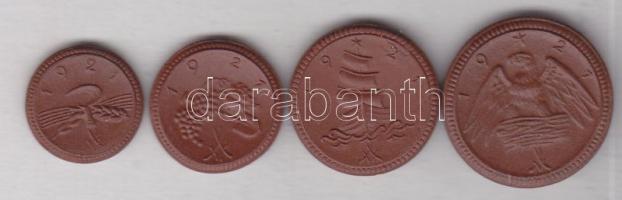 Német Birodalom/Weimari Köztársaság/Sachsen 1921. 20Pf, 50Pf, 1M, 2M porcelán szükségpénzek T:1