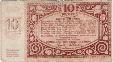 1919 Sopron 10K  szükségpénz T:III/IV RR!!