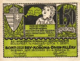 1920 "Amatőrök..." 50f, 1,50K  szükségpénz irredenta rajzolattal és képpel!! 2db T:I RR!!