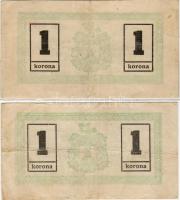 1919 Miskolc 1K 2db szükségpénz T:II