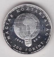 1992. 200Ft Ag "Veszélyeztetett állatvilág-gólya" T:PP