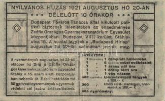 1921. "Balatonszabadi és Balatonalmádi Gyermekszanatóriumok" sorsjegy T:II/III