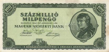 1946. 100.000.000MP (3x) kétféle színváltozat T:I-,II+ fo