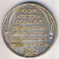 1990.augusztus 18. "Minden magyarok kápolnája felszentelve Szent István tiszteletére" fém ...