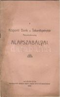 A Központi Bank és Takarépénztár Rt. alapszabályai; Herczog Ernő Ármin könyvnyomdája Gyöngyös