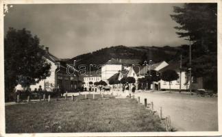 Rahó main street with pub and pharmacy photo