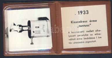 1933. Kisszakasz érme "tantusz" díszcsomagolásban, korabeli közlekedéstörténeti fotókkal T...