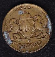 1933. Kisszakasz érme "tantusz" díszcsomagolásban, korabeli közlekedéstörténeti fotókkal T...