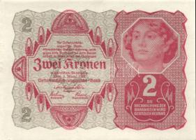 Ausztria/Osztrák-Magyar Bank 1922. 1K (3x), 2K T:I,I-