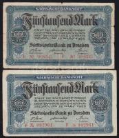 Német Birodalom/Weimari Köztársaság/Szászország/Sächische Bank zu Drezden 1923. 5000M (2x) T:III,III-