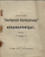 1904 A Jászvidéki Takarékpénztár Rt. alapszabályai; id. Imrik József nyomdája