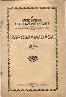 1915 A Mindszenti Hitelszövetkezet zárszámadása; Horváth Antal könyvnyomdája