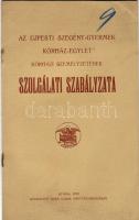 1910 Az Újpesti Szegény Gyermek Kórház-Egylet személyzetének szolgálati szabályzata; Kner Izidor nyomdája Gyoma