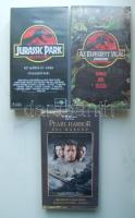 3 db klf VHS kazetta: Jurassic Park I-II., Pearl Harbor