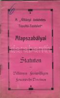1905 A Villányi Önkéntes Tűzoltó-Testület alapszabályau magyar és német nyelven; Taizs József Pécs