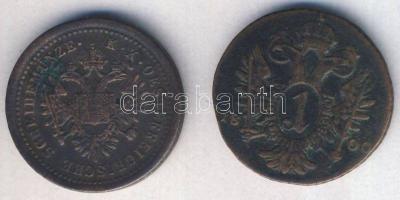 Ausztria/ magyar verdejel 1800S 1Kr + 1851B 1Kr T:3