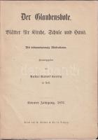 A Pesten kiadott német nyelvű Die Glaubensbote c. újság évfolyama keménykötésben. Számos érdekes képpel: budapesti hajóhíd, Árpád-házi Szt. Erzsébet kriptája, portrék / Full year of the Di Glaubensbote issued in Pest with a lot of interesting pictures